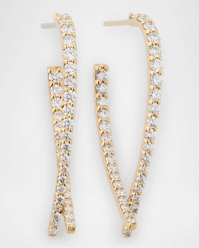 Small Flawless Front/Back Upside Down Diamond Hoop Earrings